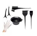 Hair dyeing kit - Pack of 8 Hair coloring set 3 brushes & comb 1 mixing bowl 2 hair clips and 2 pair of gloves for all type of hair color. 