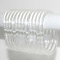 12pcs/ Set Twistable Transparent C-shaped Shower Curtain Hook Bathroom Hanging Ring. 