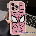 Trendy Brand Marvel Cool Spider-Man Web Case Compatible for IPhone 15 11 13 12 14 Pro Max 7Plus XR 15 7 6 8 6S Plus X XS Max SE 2020 Angel Eyes Marvel Cartoon Shockproof Soft Cover. 