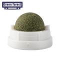 Green forest Cat Licking Toy Clear Stomach Cat Mint Ball Licking Cleaning Toys. 