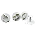 Ice Cream Plunger Fondant and Cookie Cutter 4Pcs Set Plastic. 