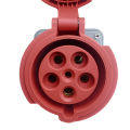 Industrial Socket Surface Mounted 220-240 V - 63A 5-Pin - Red. 