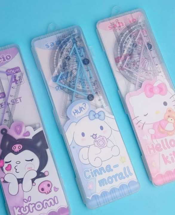 Protector Ruler Box New 4Pc Sanrio Ruler box Kuromi , MYmelody , Hello kitty Acrylic Cute ...