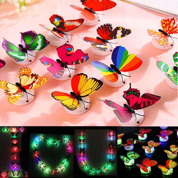 Glow In The Dark Led Butterfly Night Light Led Color Changing For Kids Room Glowing