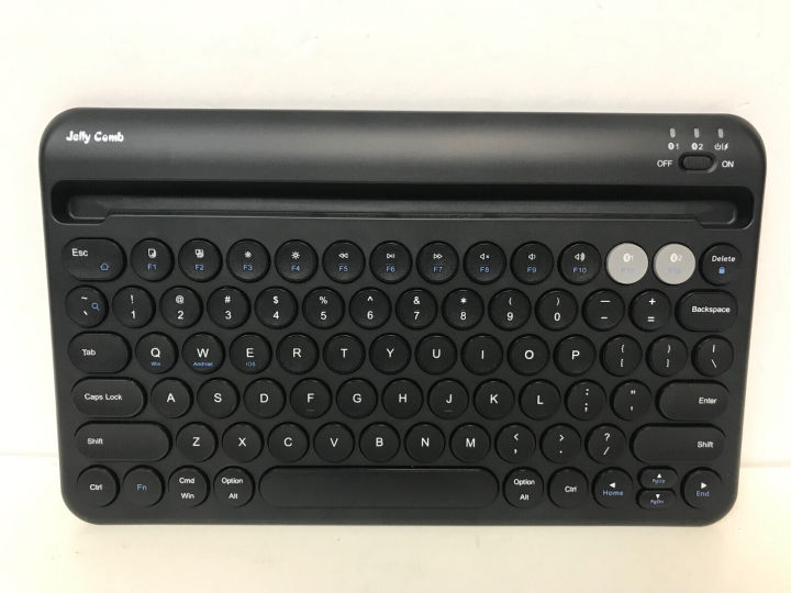 Jelly Comb Model-B046 Wireless Dual Bluetooth Keyboard for iPad, Multi-Device Tablet Keyboard with Sliding Stand,Rechargeable Keyboard for iPad, Tablet, iPhone, Working with iOS, Android, Windows