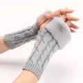 Adults Gloves Fingerless Fall Winter Ladies Writing Gloves. 