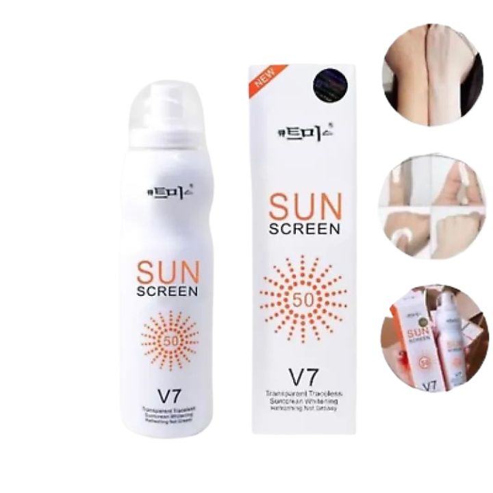V7 Whitening Skin Fairness Sunscreen Spray Waterproof Deep Hydration