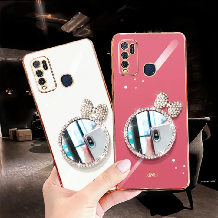 LECOMES%20for%20Vivo%20Y30%20Back%20Cover%20with%20Bowknot%20Makeup%20Mirror%20Luxury%206D%20Plating%20Shiny%20Phone%20Case%20Soft%20Silicone%20Square%20Mobile%20Cases%20Pouch%20for%20Girls%20Boys%20-%20Image%203