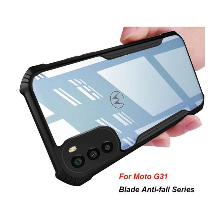 Motorola Moto G31/G41 Case Ipaky Protective Anti-Shock  Clear Back Cover With Camera Protection - Black