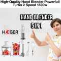 Hand Blender Set 5 in 1 | 2000w - High Quality 4 Stainless Steel Blades - Powerful Motor 2 Speed Blender - Egg Beater & Baby Food - Milk Frother - Immersion Blender With 600ml Beaker - Whisk - Juicer & Grinder - Meat Chopper -Food Processor Mixer. 