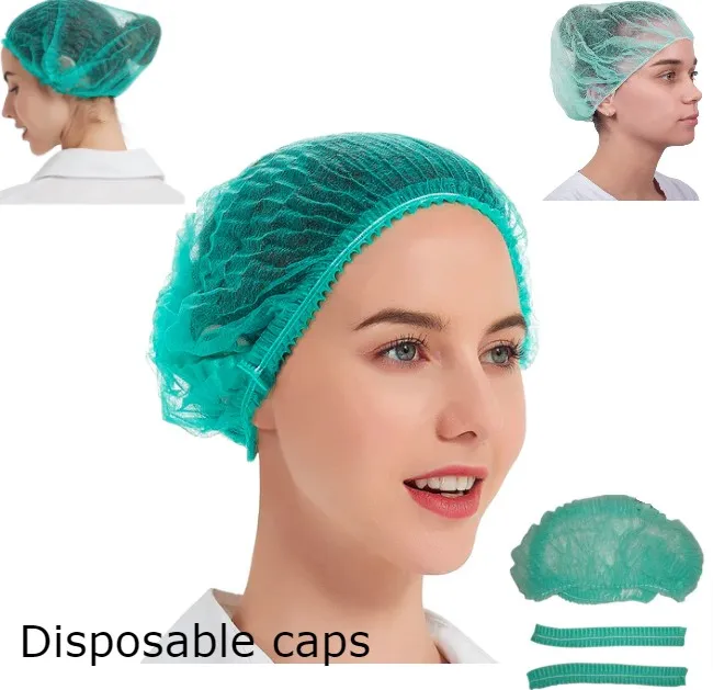 Pack of 100-Disposable Bouffant Caps, surgical cap, cooking Cap, multipurpose disposable caps, for Hospital Salon Spa Catering and Dust-free Workspace [Pack of 100]