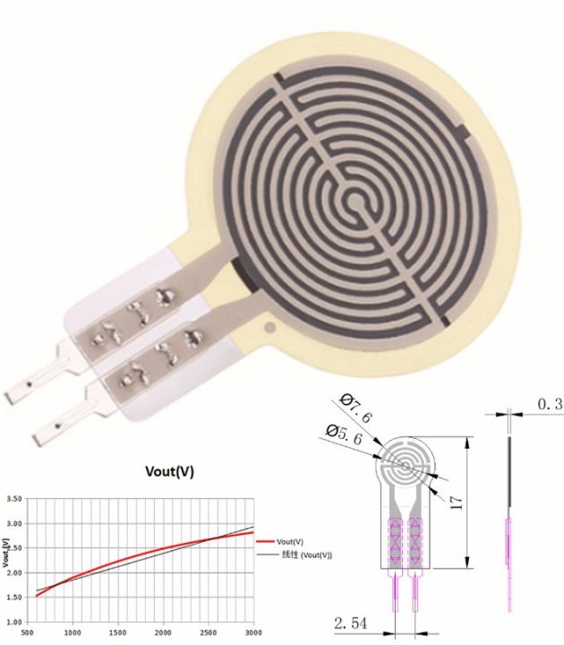 RP-C7.6 Thin Film FSR Pressure Sensor Smart Pressure