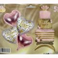 WEDDING WISHES FOIL BALLOON SET - PACK OF 5 FOIL BALLOONS - WEDDING PARTY FOIL BALLOONS. 