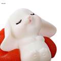 Chinese Style Rabbit Statue Small Bunny Figurine Sculpture for Table Year Decoration , 2.6cmx3.7cm. 