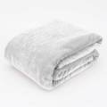 Fluffy Mink Fleece Throw Blanket- Silver. 