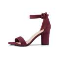 Women Fashion Maroon Block Heels Sandals Comfortable and Stylish for Any Occasion Luxury Style Office Wear Party, Weeding, Bridal. 