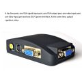 2X AV to VGA Adapter RCA VGA Converter PC RCA Composite S-Video AV Input to PC VGA LCD Output Converter Switch Box. 