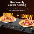 Electric Stove (Double) for cooking, Hot Plate heat up in just 2 mins, Easy to clean, 2000W.. 