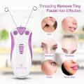 Brown – Electronic Rechargeable Thread Body & Face Hair Remover Removal System, Facial Epilator Cotton Thread Epilator Trimmer with 3 Cotton Threads – Model: BS-358. 
