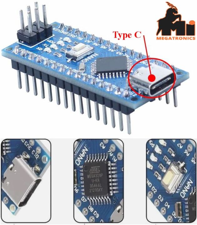 Arduino Nano V3 type c AVR Atmel ATMEGA328P FTDI soldered project development board