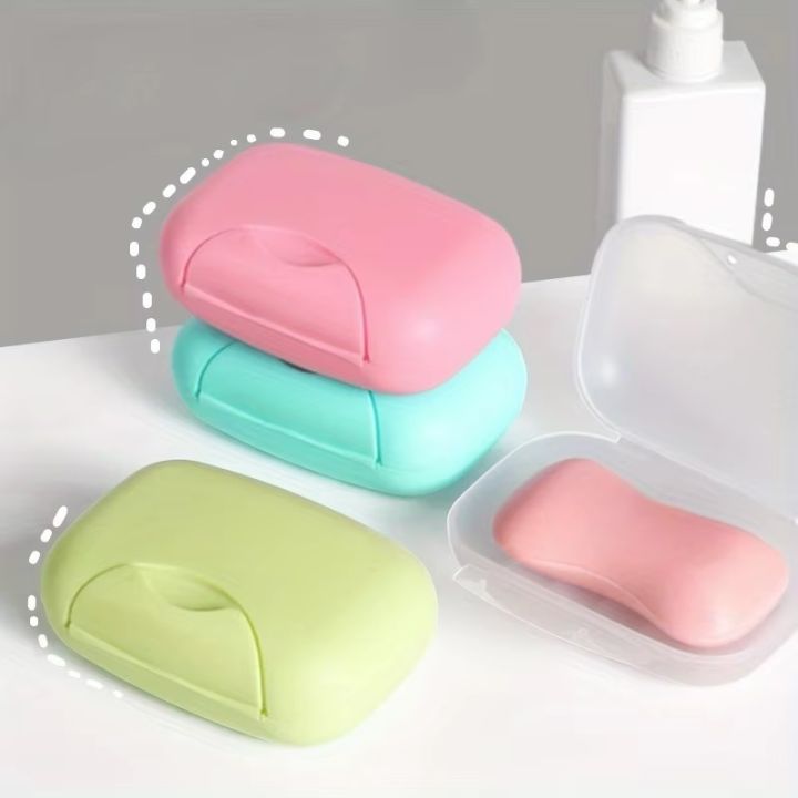 Portable Travel Soap Box, Travel Sealed Waterproof Soap Holder with Cover and Lock, Portable Dishes Soap Container Travel Home bathroom accessories