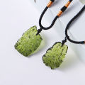 Fashion Pure Natural Green Crystal Meteorite Necklace Luxury Men's Necklace. 