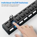 【Footprint】 USB Hub 2.0 USB Splitter Multi Hub USB 2.0 Adapter USB Several Ports Power Adapter USB 2.0 With Switch Laptop Accessories For PC. 