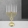 Jewish Candlestick Metal Candle Holder 7 Branch Antique Designed Height 21cm. 