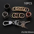 10pcs/lot 25mm 28mm 30mm New Connectors Pocket Carabiner Key Chain Split Key Ring Stainless Steel. 