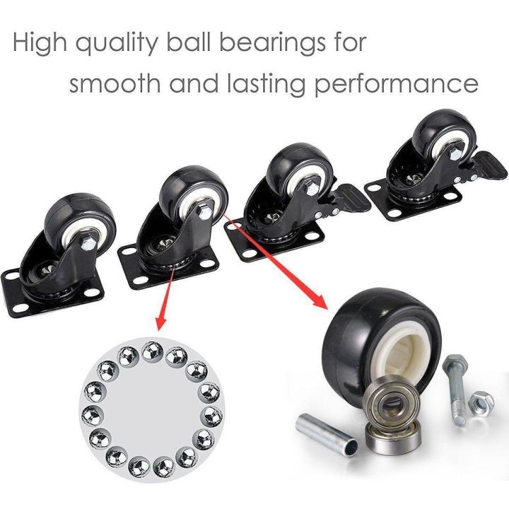 4Pcs%202%20inchin%20Heavy%20Duty%20Swivel%20Caster%20Wheels%20with%20Safety%20Dual%20Locking%20and%20Polyurethane%20Foam%20No%20Noise%20Wheels,%20Load%20Bearing%202inch%20Wheels%20-%20Image%208