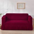 Soft Elastic Bubble Cloth Universal Sofa Cover Breathable Thick Slipcover Protector 3+1+1=5 seater. 