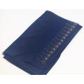 Navy Blue Rimmed Stone Work Glittery Shimmery Scarf Hijab. 
