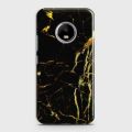 Motorola E4 Cover - SkinLee HQ Hard Case - Black Gold Veins Marble - SKINLEE-125-1-194-125. 