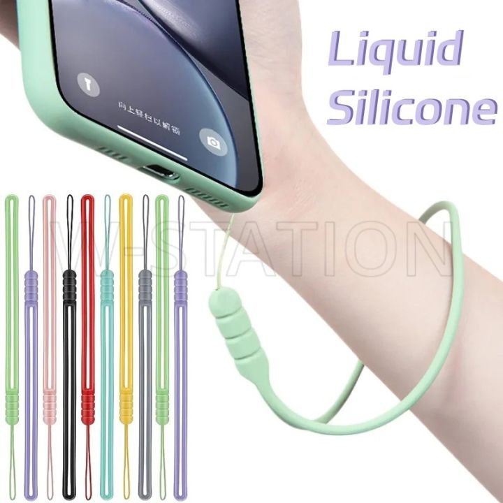 Candy Color Mobile Phone Rubber Strap / Soft Silicone Hand Wrist Lanyard Keychain / Mobile Phone Camera ID Card Anti-Lost Ropes / Hands-free Short Lanyard