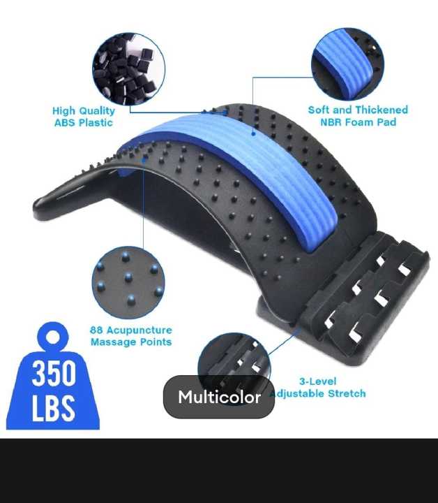 A.M   Back Massager Stretcher Spine Deck Pain Relief Chiropractic Lumbar Fitness Equipment