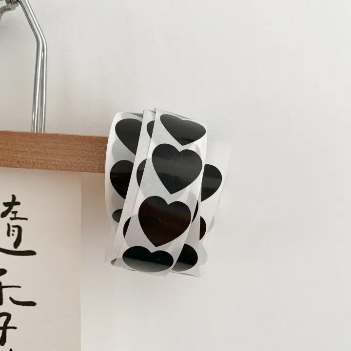 Panda%20Online%20500PCS/Roll%20Colored%20Self-adhesive%20Heart-shaped%20Sticker%20Tape%20Label%20Sealing%20Sticker%20-%20Image%202