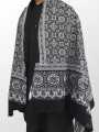 Pure Cotton Black Sindhi Ajrak Chadder / Shawl for Men and Women. 