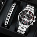 [ New ] Fashion Business Geneva Calendar Watch Personality Men's Steel Belt Watch Business Suit. 