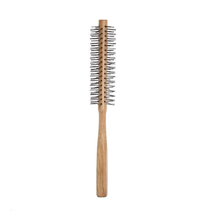 Curly Hair Styling Roller Comb Mini Round Nylon Hair Brush With Wooden Handle For Thin Or Short Hair Women Use salon accessories