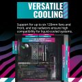 Cooler Master CMP 520 ARGB ATX PC Case 3 Fans Included Mid-Tower Asymmetrical Crystal Front Panel Design, Mesh Front Panel, Tempered Glass Panel. 