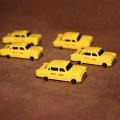 Anime Figure City Racing Car Fairy Garden Miniature Accessories Decoration Yellow Taxi Action Figure Figurine Cars Model Toys. 