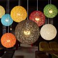 Modern Celling Lamp Light for Bed room Indoor Decoration Rattan Glob Suspension Lamp for Hanging Multicolor. 
