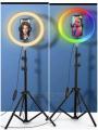 RGB LED SOFT RING LIGHT (MJ26) 7 Feet Tripod Stand, Mobile Holder  26 cm /10 inches With 7.5ft Metal. 
