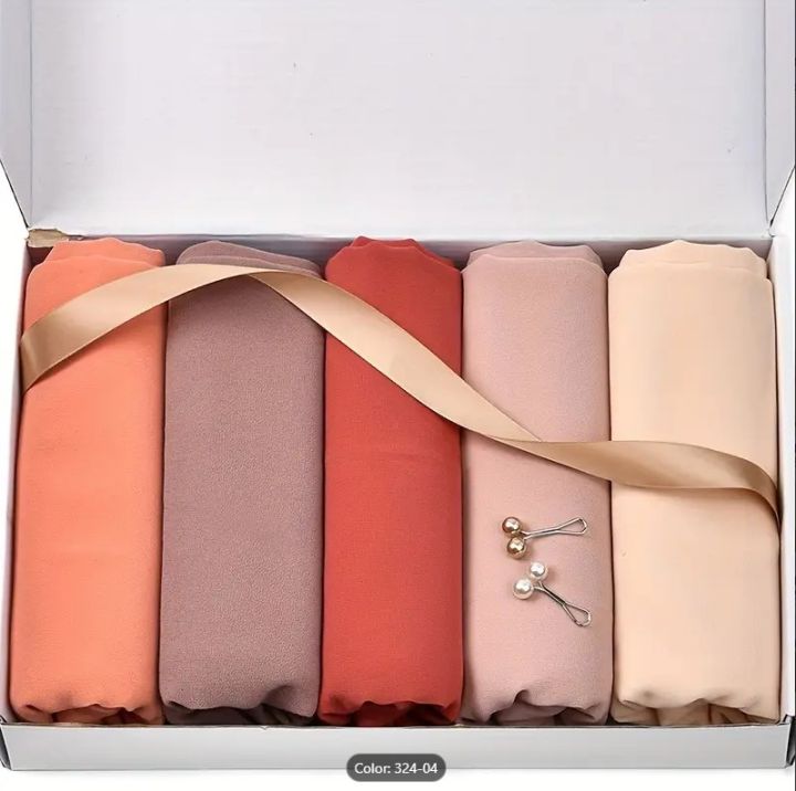 Pack%20of%205%20chiffon%20hijab%20scarf%20stoller%20/%20Plain%20Chiffon%20Goergett%20Hijab%20Staller%20For%20Girls%20and%20Women's%20-%20Image%203