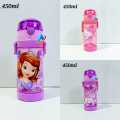 Girls Favourite Creative Character Imported Water Bottle with Straw BPA Free Clear Plastic Water Bottles For School Kids 450ml. 