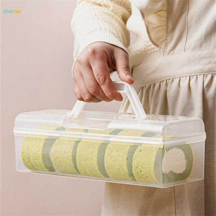 Box Portable Bakery Packaging Box Rectangular Cake Storage Container for 30cmx8.5cmx8cm