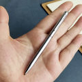 Pocket Short Mini Ballpoint Pen Personalized Customization Logo Carving Name Silver Metal Pen Rod Portable Pocket Pen Stationery. 