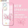 AMORVOR for OPPO A17 A17K Back Cover Cartoon Butterfly Crystal Phone Cover Camera Protection Transparent TPU Soft Case. 