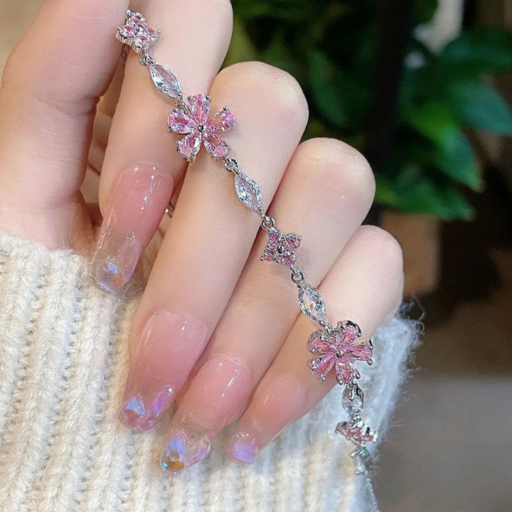%E3%80%90Hot%20demand%E3%80%91Fashion%20Exquisite%20Pink%20Crystal%20Flower%20Bracelets%20For%20Women%20Girls%20Sweet%20Sparkling%20Light%20Luxury%20Bracelet%20Party%20Jewelry%20Gift%20-%20Image%203