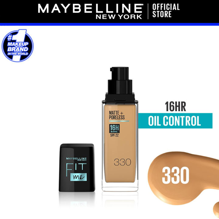 Maybelline New York - NY Fit Me Matte + Poreless Liquid Foundation SPF 22 330 Toffee 30ml For Normal to Oily Skin